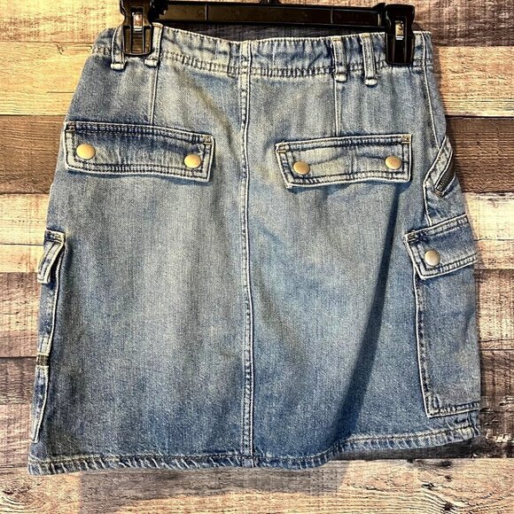 NWT Free People We The Free Avenue Jean Mini Skirt Icon Wash 28 Boho Y2K Denim - Picture 3 of 5